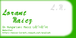 lorant maicz business card